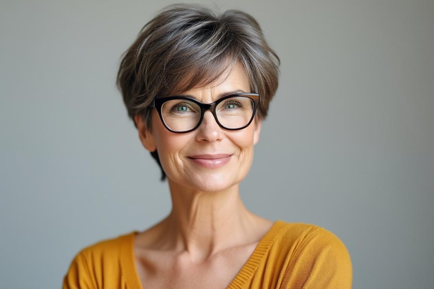 Coupe courte femme 50 ans avec lunettes : idées adaptées à chaque morphologie