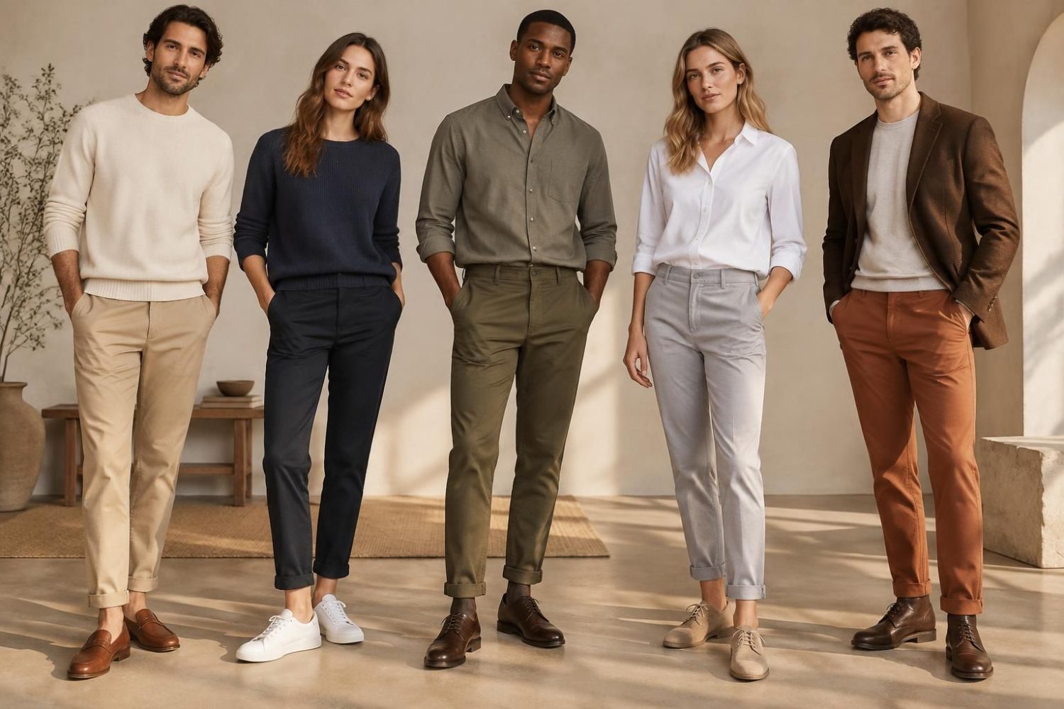 Chaussures avec un chino homme ou femme : les meilleures associations par couleur
